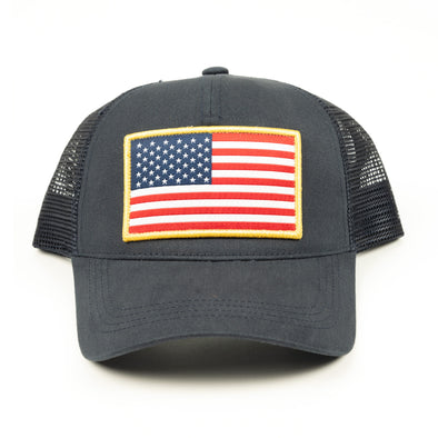 Navy USA Flag Trucker Hat