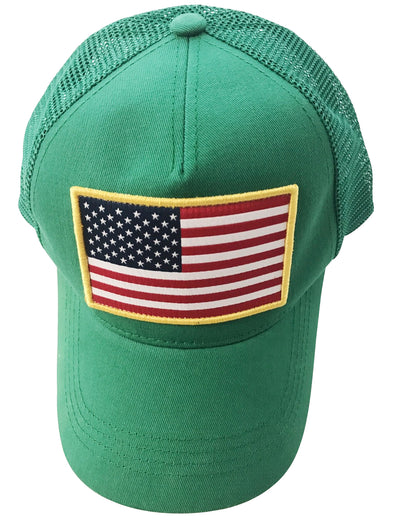 Kelly Green USA Trucker hat