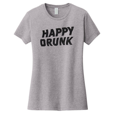 Happy Drunk Tee - Light Grey - Women's Cut